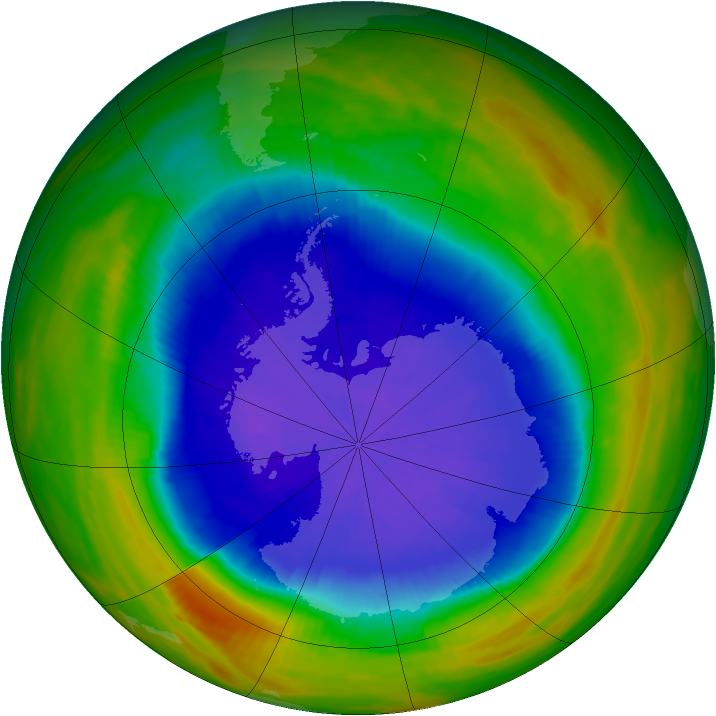 Antarctic ozone map for 02 October 1989